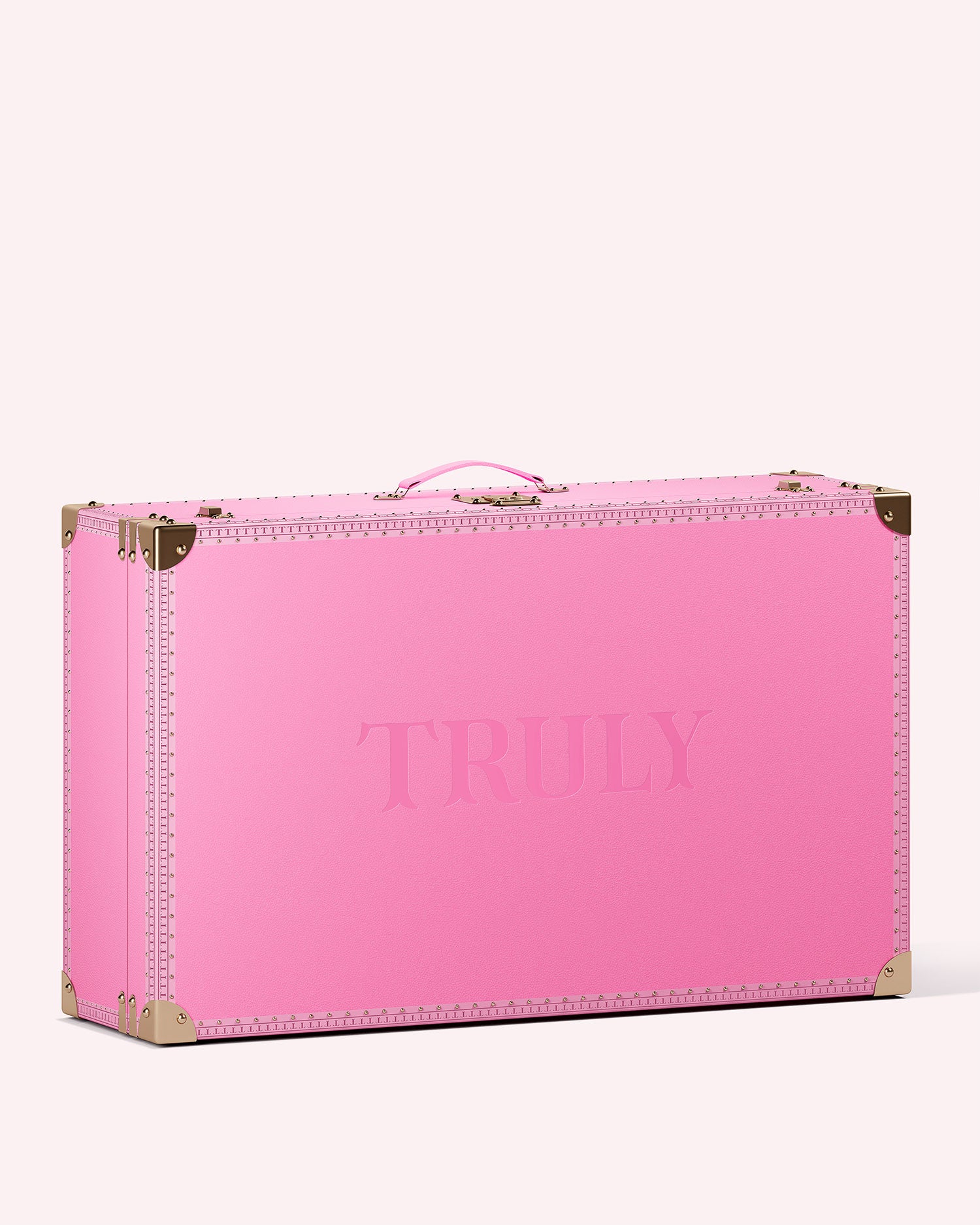 Truly Signature Luggage Travel Trunk, Pink, Vegan