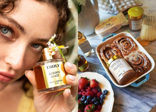 How to Make the Scent of Perfume Last Longer | young woman holding truly's cherry baby perfume in one hand and daisies in the other hand