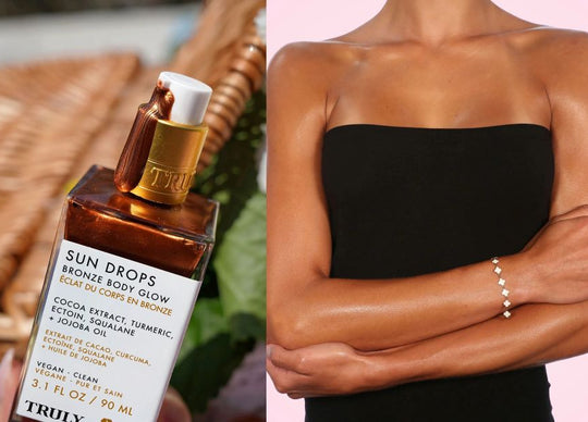 how to layer fragrances | Truly's birthday sex perfume mist held in front of table with wine glass