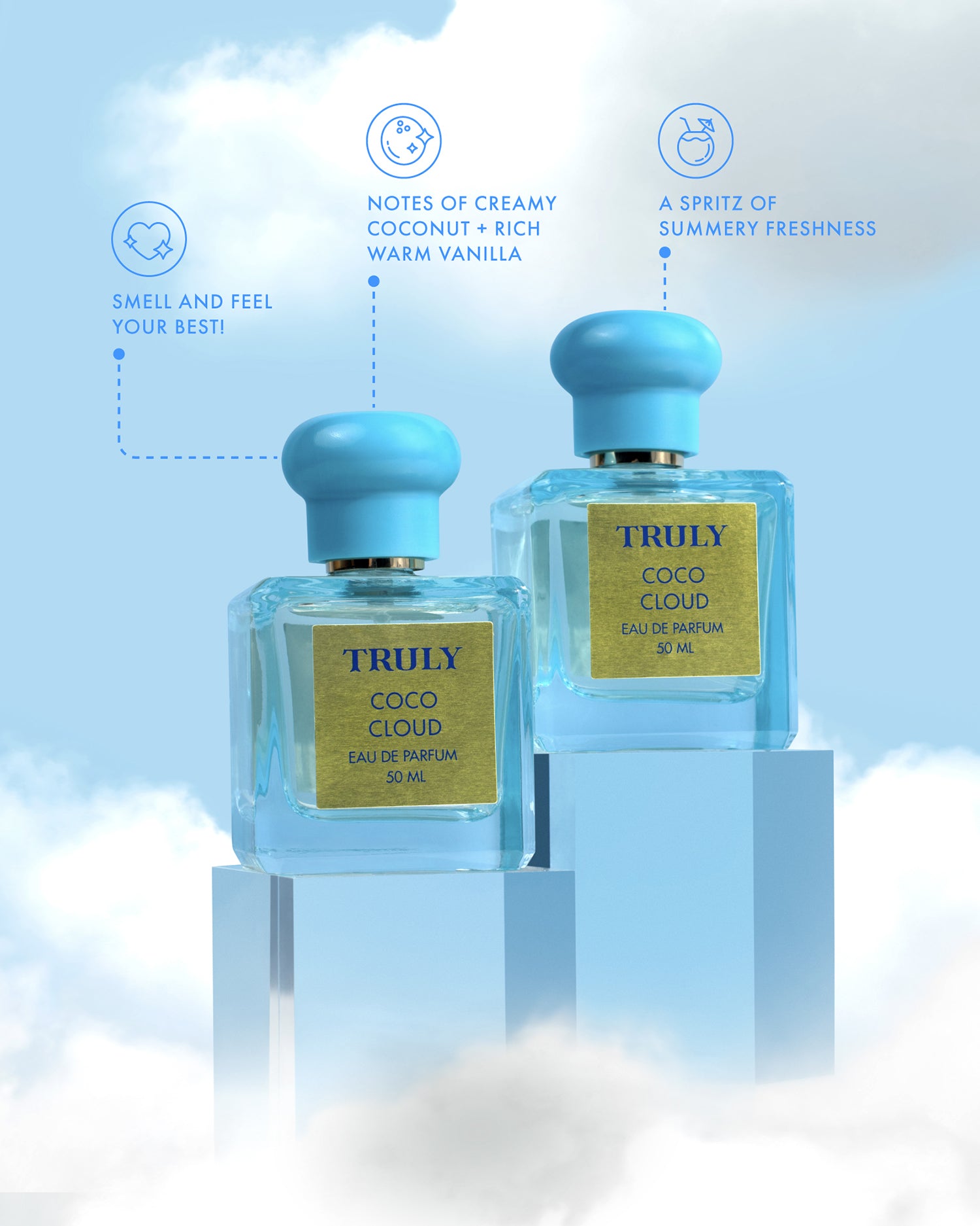 Truly Coco Cloud Eau de Parfum, Lightweight, Vegan