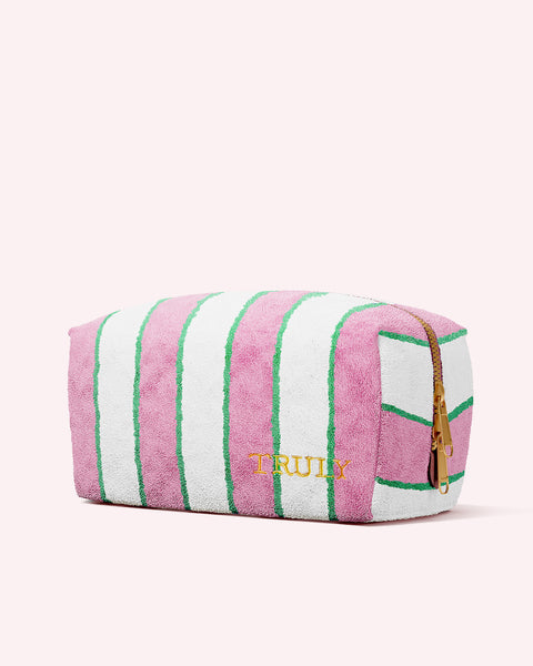 Truly Pink Terry Stripe Bag
